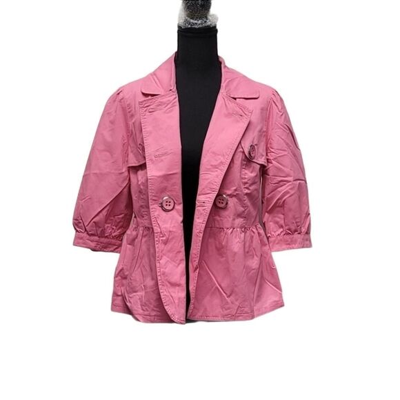 INC Pink Double Breasted Pink Belted Jacket - Picture 9 of 13